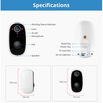 ✅TELECAMERA IP CAM BATTERIA CAMERA IR INFRAROSSI WIRELESS WIFI PANNELLO SOLARE