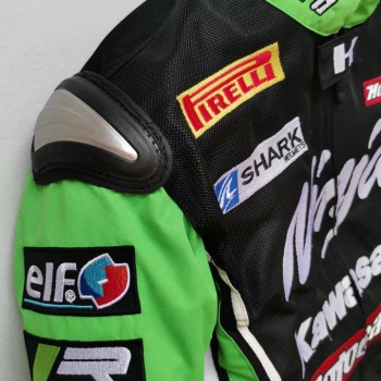 GIACCA KAWASAKI NINJA MOTO JACKET TESUTO ESTIVA RICAMATA MOTOCICLISMO OFF-ROAD