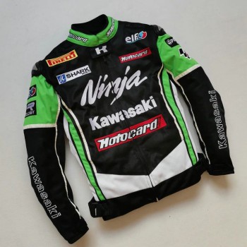 GIACCA KAWASAKI NINJA MOTO JACKET TESUTO ESTIVA RICAMATA MOTOCICLISMO OFF-ROAD