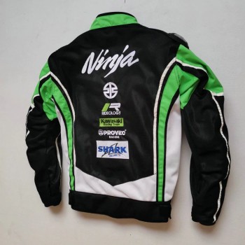 GIACCA KAWASAKI NINJA MOTO JACKET TESUTO ESTIVA RICAMATA MOTOCICLISMO OFF-ROAD