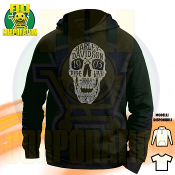 ✅FELPA T-SHIRT DONNA HARLEY DAVIDSON SKULL RIDE LIVE 1903 MOTOCILES ⭐