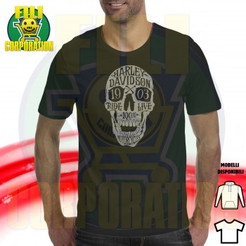 ✅FELPA T-SHIRT DONNA HARLEY DAVIDSON SKULL RIDE LIVE 1903 MOTOCILES ⭐