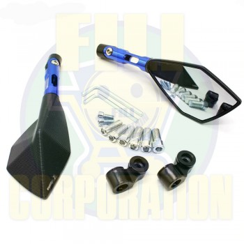 ✅KIT COPPIA SPECCHIO SPECCHIETTO UNIVERSALE MOTO BLU NERO RIZOMA Z 750 T-MAX KTM
