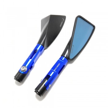 ✅KIT COPPIA TOMOK SPECCHIETTI SPECCHIO UNIVERSALE MOTO BLU NERO RIZOMA Z800 TMAX