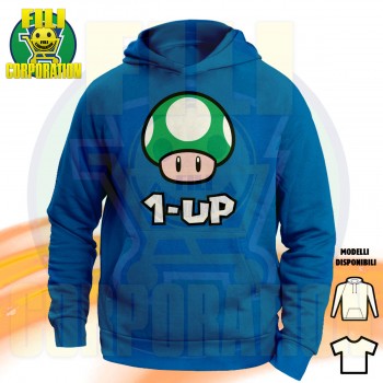 ✅FELPA T-SHIRT DONNA 1UP FUONGO SUPER MARIO BIG 1-UP MUSHROOM VITA NINTENDO ⭐