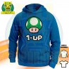✅FELPA T-SHIRT DONNA 1UP FUONGO SUPER MARIO BIG 1-UP MUSHROOM VITA NINTENDO ⭐