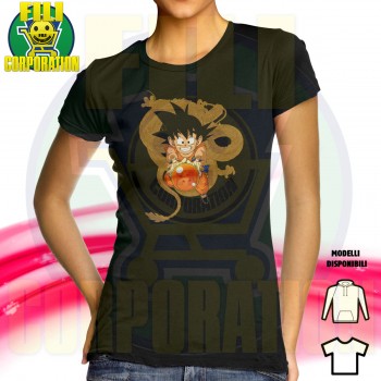 ✅FELPA T-SHIRT DONNA SAIYAN GOKU 4 SFERA DRAGO CHEVRON DRAGON BALL ⭐