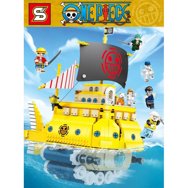 ⭐NAVE ONE PIECE TRAFALGAR LAW GRAND SHIP MONKEY D.LUFFY Pirata Figure FR- LEGO COMPATIBILE
