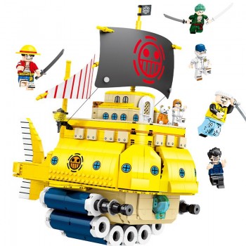 ⭐NAVE ONE PIECE TRAFALGAR LAW GRAND SHIP MONKEY D.LUFFY Pirata Figure FR- LEGO COMPATIBILE