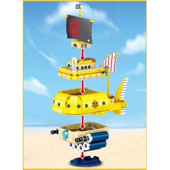 ⭐NAVE ONE PIECE TRAFALGAR LAW GRAND SHIP MONKEY D.LUFFY Pirata Figure FR- LEGO COMPATIBILE