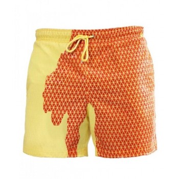 COSTUME DA BAGNO ARANCIONE GIALLO QUICK DRY MAGICO CAMBIARE COLORE BEACH PANTALONCINI ESTIVI UOMO RAGAZZO NUOTO