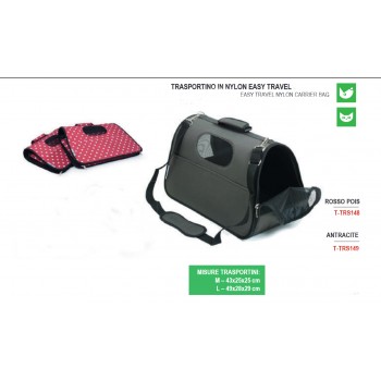 CANE GATTO TRASPORTINO IN NYLON EASY TRAVEL