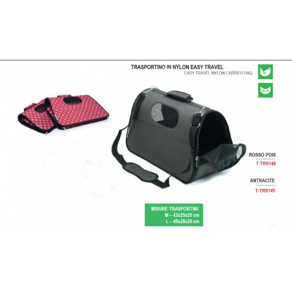 CANE GATTO TRASPORTINO IN NYLON EASY TRAVEL