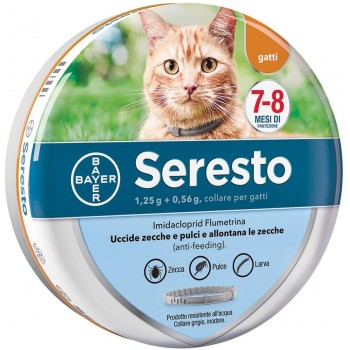 Seresto Bayer Collare Antiparassitario per Gatto Gatti 7 - 8 mesi