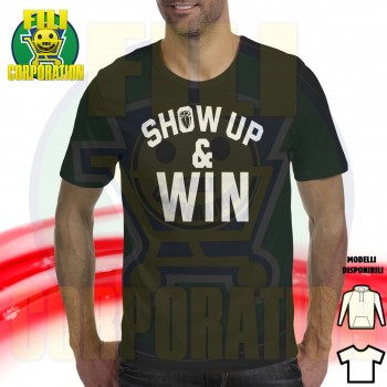 ROMAN REIGNS SHOW UP & WIN T-SHIRT HOODIE FELPA CAPPUCCI UOMO DONNA