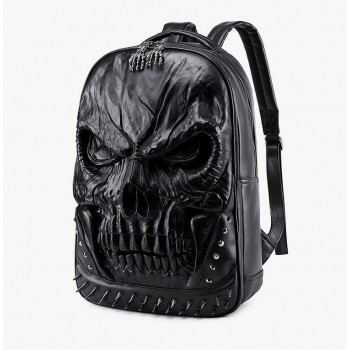 ZAINO PELLE TESCHIO TRACOLLA IN PELLE CON HOLLOWEEN ZAINO CON RIVETTO A TESCHIO PUNK