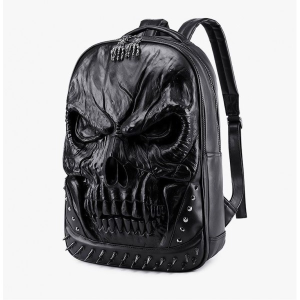 ZAINO PELLE TESCHIO TRACOLLA IN PELLE CON HOLLOWEEN ZAINO CON RIVETTO A TESCHIO PUNK