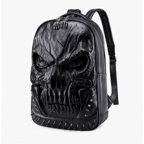 ZAINO PELLE TESCHIO TRACOLLA IN PELLE CON HOLLOWEEN ZAINO CON RIVETTO A TESCHIO PUNK