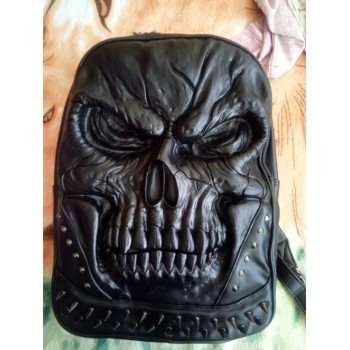 ZAINO PELLE TESCHIO TRACOLLA IN PELLE CON HOLLOWEEN ZAINO CON RIVETTO A TESCHIO PUNK