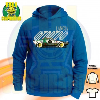 LANCIA HF RALLY STRATOS ALITALIA T-SHIRT HOODIE FELPA CAPPUCCI UOMO DONNA