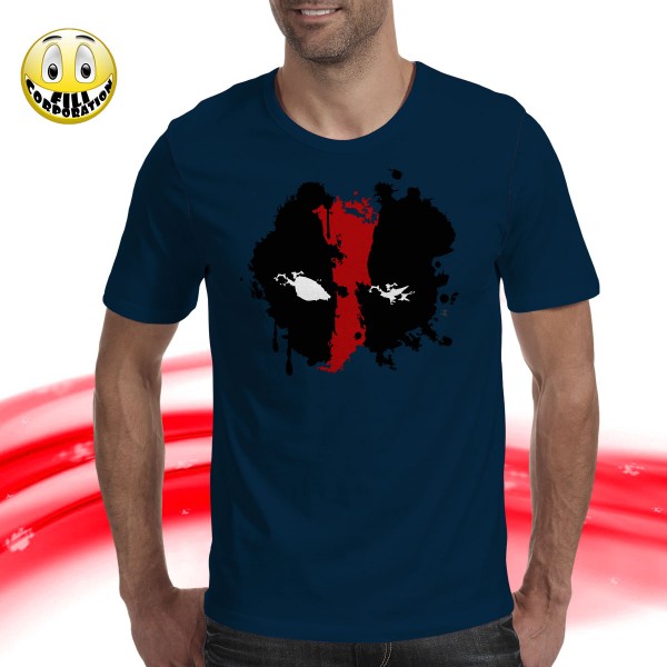 T-SHIRT FELPA  DEADPOOL MARVEL DARK GUN FACE RED FUMET