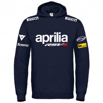 APRILIA RSV4 FACTORY RACING T-SHIRT HOODIE FELPA CAPPUCCI UOMO DONNA