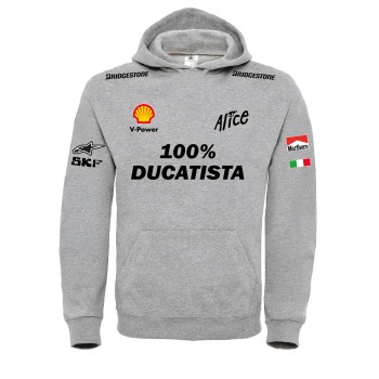 100% DUCATISTA RACING T-SHIRT HOODIE FELPA CAPPUCCI UOMO DONNA