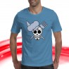 T-SHIRT FELPA  ONE PIECE PIRATI SANJI CUOCO GAMBA NERA ALL ARREMBAGGIO JOLLY ROGE