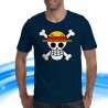 T-SHIRT FELPA  ONE PIECE PIRATI RUBBER MONKEY LUFFY ALL ARREMBAGGIO JOLLY ROGE