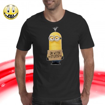 T-SHIRT FELPA  MINION CATTIVISSIMO ME 2 MINIONS KEVIN I'M WITH STUPID BOB
