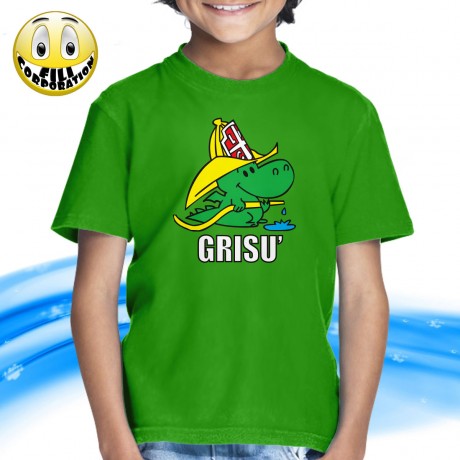 T-SHIRT FELPA  GRISU' IL DRAGHETTO FARò IL POMPIERE CAROSELLO CARTOON