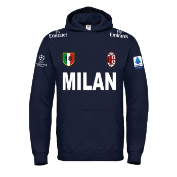 MILAN SERIE A T-SHIRT HOODIE FELPA CAPPUCCI UOMO DONNA