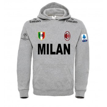 MILAN SERIE A T-SHIRT HOODIE FELPA CAPPUCCI UOMO DONNA