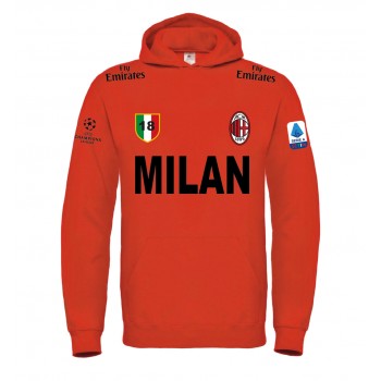 MILAN SERIE A T-SHIRT HOODIE FELPA CAPPUCCI UOMO DONNA