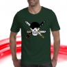 T-SHIRT FELPA  ONE PIECE PIRATI ZORO SPADACCINO ALL ARREMBAGGIO RUBBER JOLLY ROGE