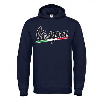 VESPA TRICOLORE T-SHIRT HOODIE FELPA CAPPUCCI UOMO DONNA