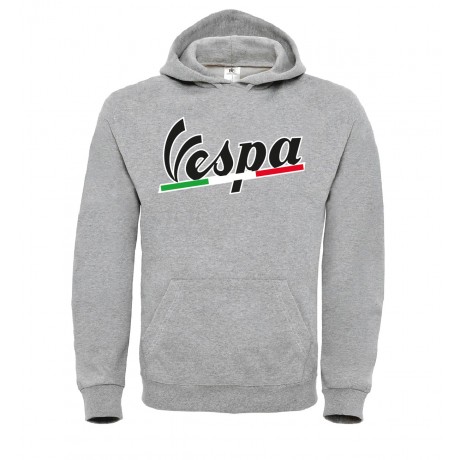 VESPA TRICOLORE T-SHIRT HOODIE FELPA CAPPUCCI UOMO DONNA