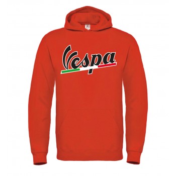 VESPA TRICOLORE T-SHIRT HOODIE FELPA CAPPUCCI UOMO DONNA