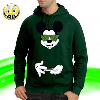 T-SHIRT FELPA  MICKEY MOUSE DISNEY MARIJUANA KEEP ONE ROLLED CANNABIS FUMO DRUG
