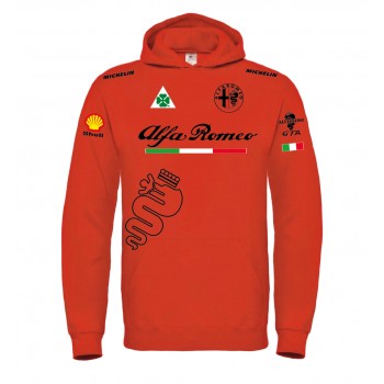 ALFA ROMEO QUADRIFOGLIO ITALIA CORSE MICHELIN REPLICA FANS T-SHIRT HOODIE FELPA CAPPUCCI UOMO DONNA