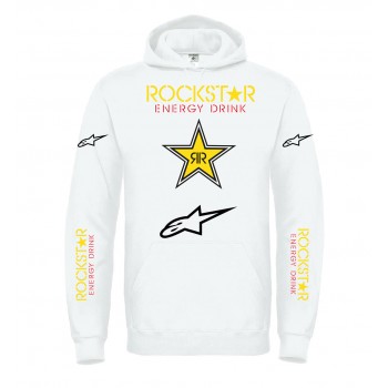 RALLY ROCKSTAR SKATEBOARD TEAM RACING ACTIONSPORT REPLICA T-SHIRT HOODIE FELPA CAPPUCCI UOMO DONNA