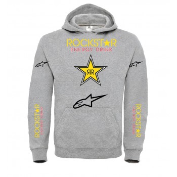 RALLY ROCKSTAR SKATEBOARD TEAM RACING ACTIONSPORT REPLICA T-SHIRT HOODIE FELPA CAPPUCCI UOMO DONNA