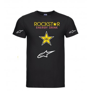 RALLY ROCKSTAR SKATEBOARD TEAM RACING ACTIONSPORT REPLICA T-SHIRT HOODIE FELPA CAPPUCCI UOMO DONNA