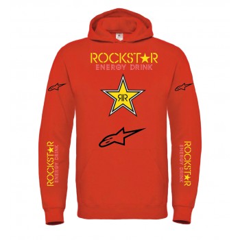 RALLY ROCKSTAR SKATEBOARD TEAM RACING ACTIONSPORT REPLICA T-SHIRT HOODIE FELPA CAPPUCCI UOMO DONNA