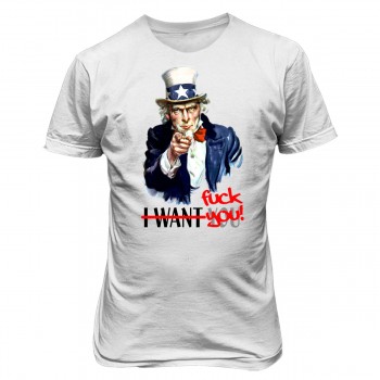 T-SHIRT FELPA  ZIO SAM I WANT YOU FUCK YOU IO VOGLIO TE HUMOR MALGA BIRRA