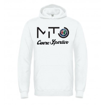 ALFA MITO CUORE RACING T-SHIRT HOODIE FELPA CAPPUCCIO UOMO DONNA