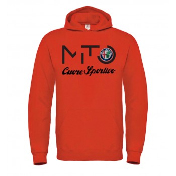 ALFA MITO CUORE RACING T-SHIRT HOODIE FELPA CAPPUCCIO UOMO DONNA