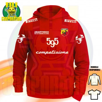 ABARTH 595 COMPETIZIONE SCORPIONE T-SHIRT HOODIE FELPA CAPPUCCIO UOMO DONNA