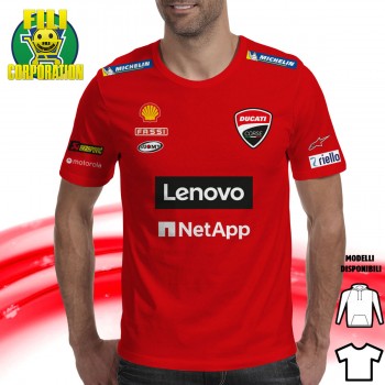 DUCATI 2021 CORSE LENOVO TEAM  MOTO GP MOTO RIDER T-SHIRT HOODIE FELPA CAPPUCCIO UOMO DONNA