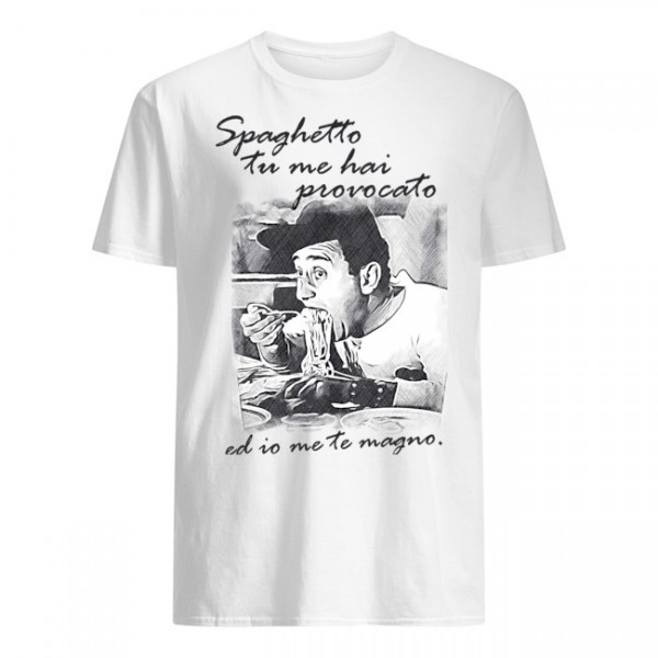 SPAGHETTI TU M'HAI PROVOCATO E IO ME TE MAGNO SORDI FELPA CAPPUCCIO T-SHIRT DONNA UOMO
